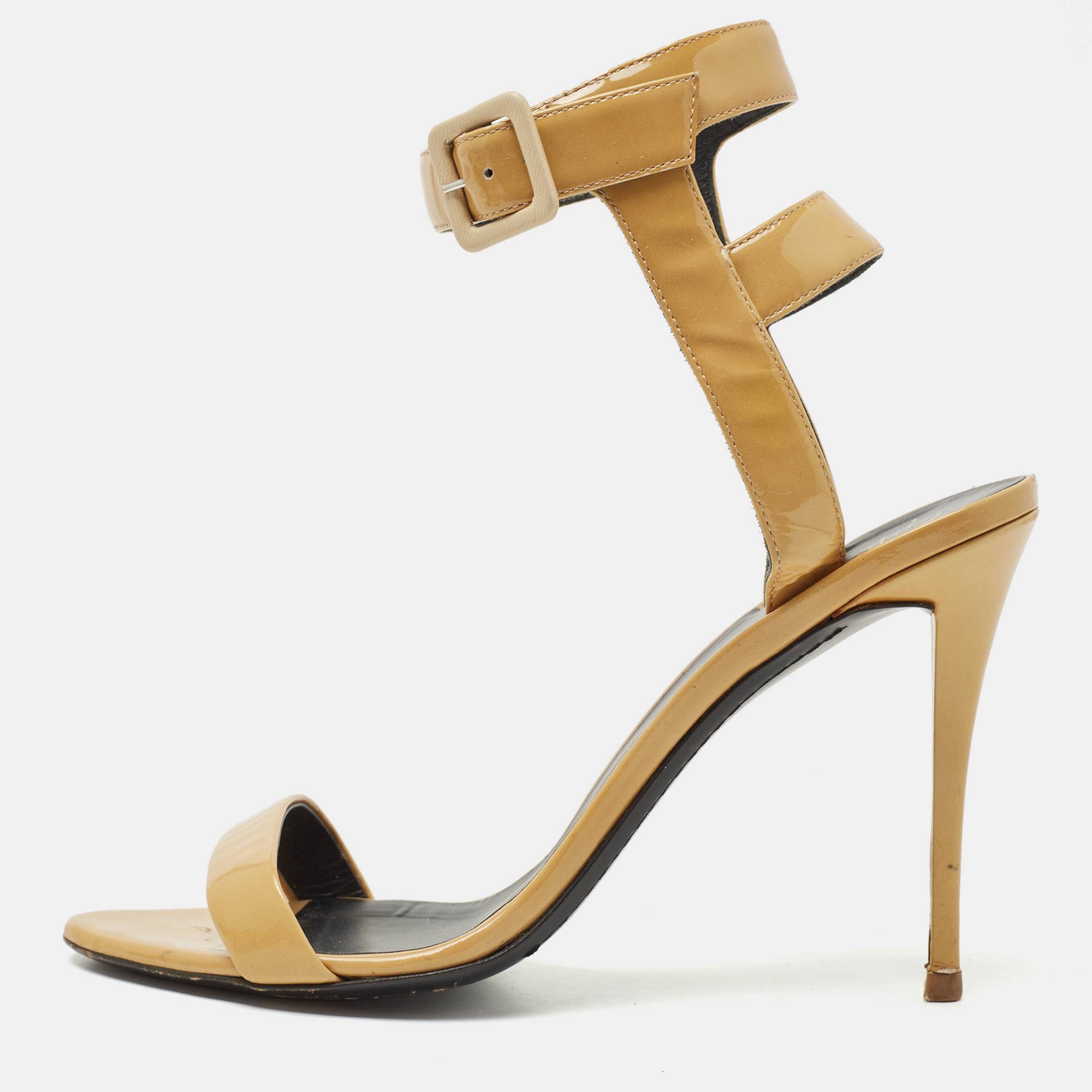 Giuseppe Zanotti Yellow Patent Leather Ankle Cuff Sandals Size 40, Sandals - Luxury Closet