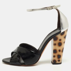 Giuseppe Zanotti Two Tone Patent Leather Crisscross Ankle Strap Sandals Size 36, Sandals - Luxury Closet