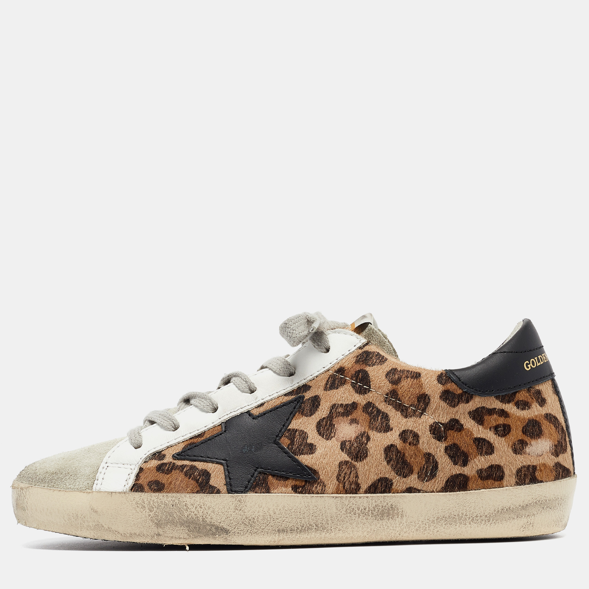 Golden Goose Multicolor Leopard Print Calf Hair Superstar Sneakers Size 36, Athletic Shoes & Sneakers - Luxury Closet