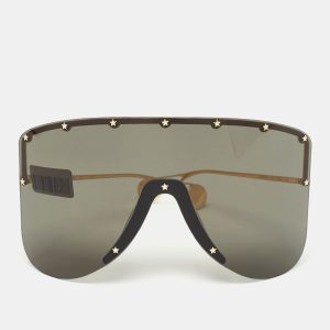 Gucci Black/Gold GG0541S Studded Mask Shield Sunglasses, Sunglasses - Luxury Closet catalog