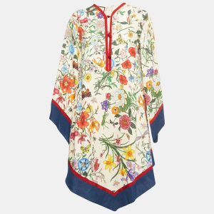 Gucci Cream/Multicolor Printed Linen Kaftan Dress M, Dresses - Luxury Closet catalog