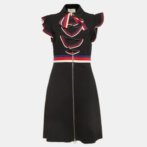 Gucci Black Stretch Jersey Sylvie Web Trim Ruffled Dress XL, Dresses - Luxury Closet catalog