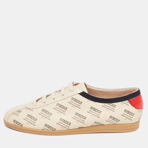 Gucci Beige Invite Print Leather Falacer Sneakers Size 40, Athletic Shoes & Sneakers - Luxury Closet