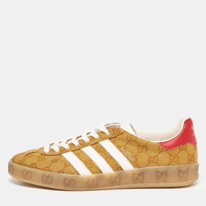Gucci Brown Canvas and Leather Gazelle Low Top Sneakers Size 41.5, Athletic Shoes & Sneakers - Luxury Closet