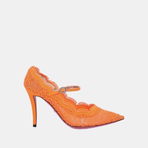 Gucci Lace and Leather Pointed Toe Pumps Size 37.5, Pumps - Luxury Closet catalog