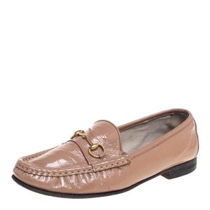 Gucci Beige Patent Leather Horsebit Slip On Loafers Size 38, Loafers & Slip-Ons - Luxury Closet catalog