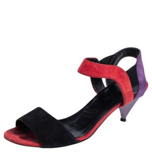 Gucci Multicolor Suede Liberty Ankle Strap Sandals Size 35, Sandals - Luxury Closet