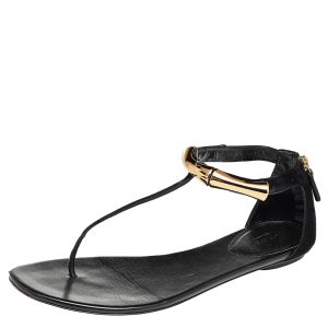 Gucci Black Suede Thong Sandals Size 38, Sandals - Luxury Closet