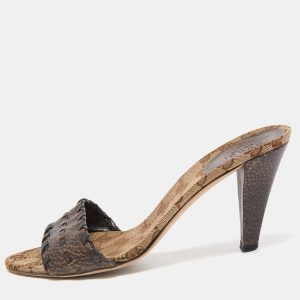 Gucci Brown Leather Slide Sandals Size 38.5, Sandals - Luxury Closet