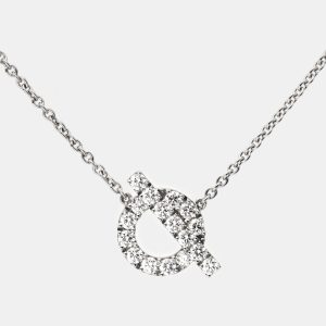 Herm&egrave;s Finesse Diamond 18k White Gold Necklace, Necklaces - Luxury Closet catalog