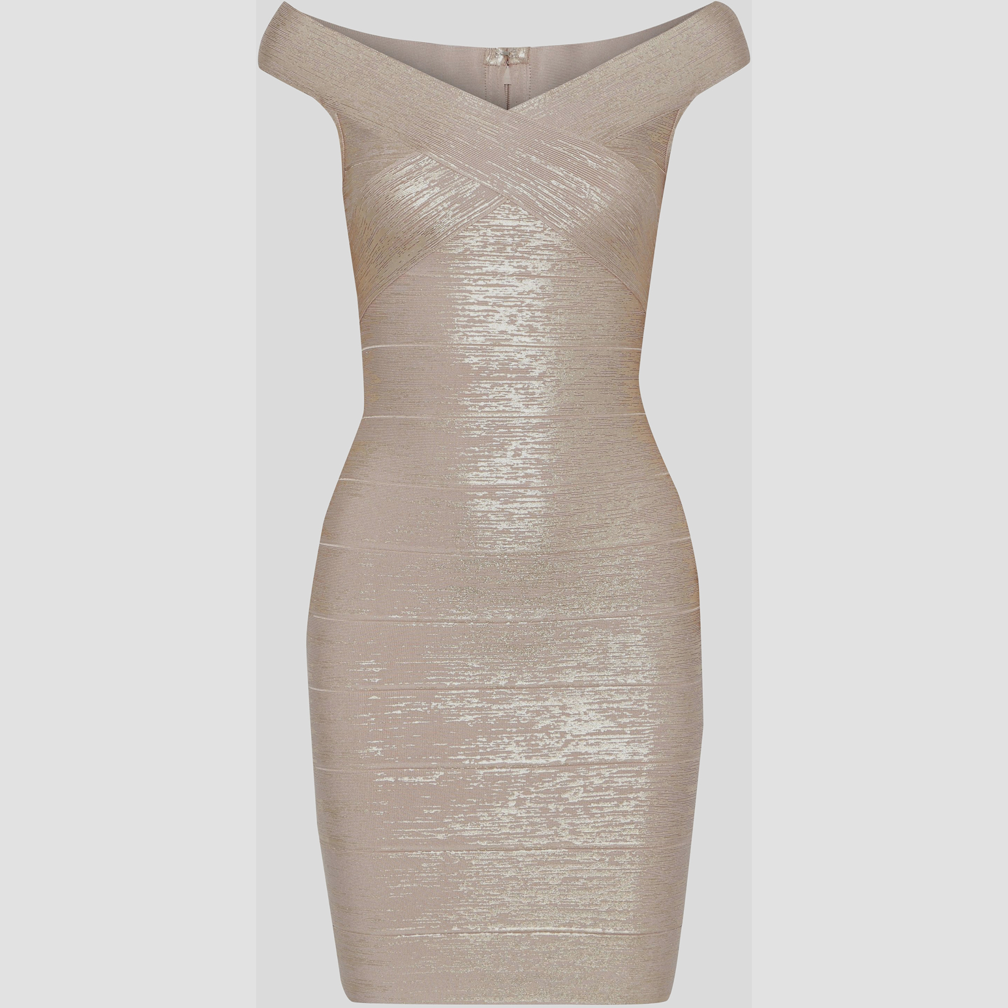 Herve Leger Metallic Pink Bandage Knit Mini Dress XS, Dresses - Luxury Closet catalog