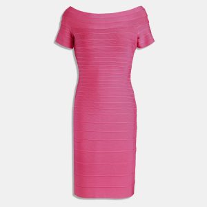 Herve Leger Pink Knit Mini Bandage Dress M, Dresses - Luxury Closet catalog