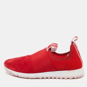 Jimmy Choo Red Suede and Mesh Oakland Sneakers Size 40, Athletic Shoes & Sneakers - Luxury Closet