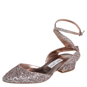 Jimmy Choo Glitter Micky Ankle Strap Sandals Size 39, Sandals - Luxury Closet