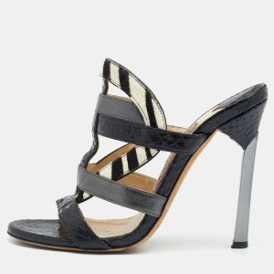 Jimmy Choo Multicolor Python/Calfhair and Leather Sandals Size 35.5, Sandals - Luxury Closet