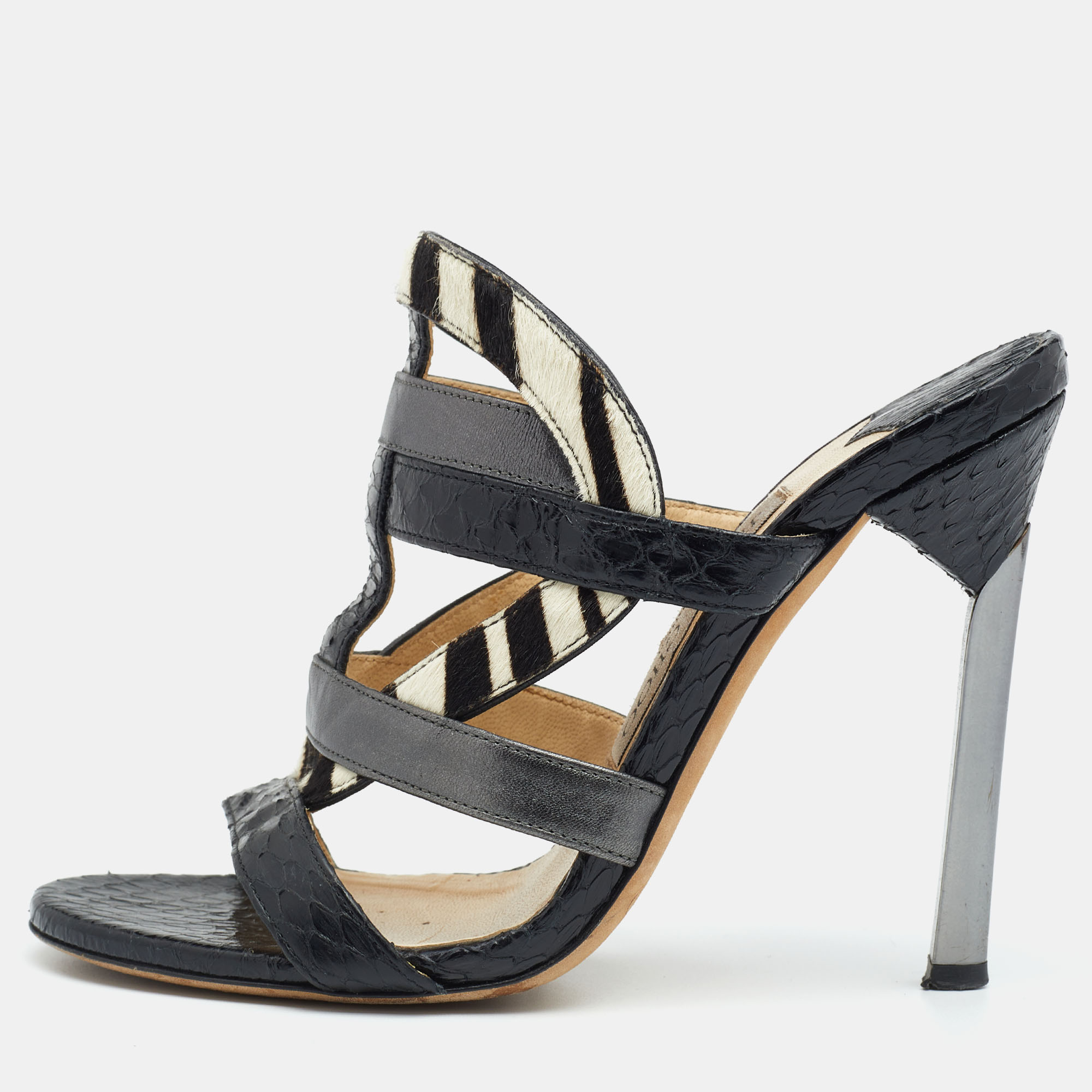 Jimmy Choo Multicolor Python/Calfhair and Leather Sandals Size 35.5, Sandals - Luxury Closet catalog