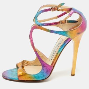 Jimmy Choo Multicolor Python Embossed Leather Lance Sandals Size 37, Sandals - Luxury Closet