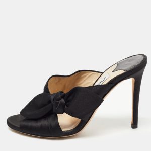 Jimmy Choo Black Satin Keely Slide Sandals Size 35, Sandals - Luxury Closet