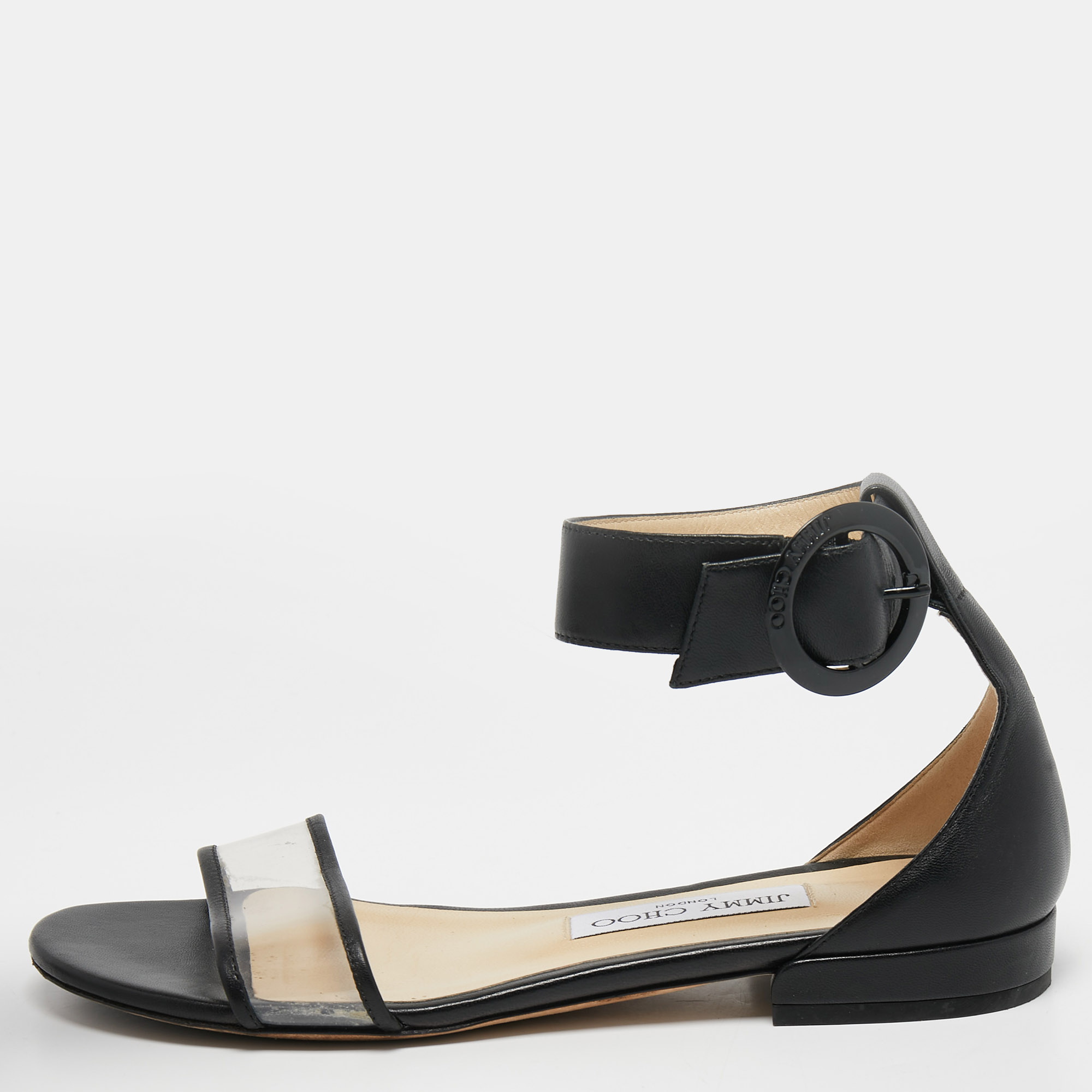 Jimmy Choo Black Leather Jaimie Ankle Strap Sandals Size 36, Sandals - Luxury Closet