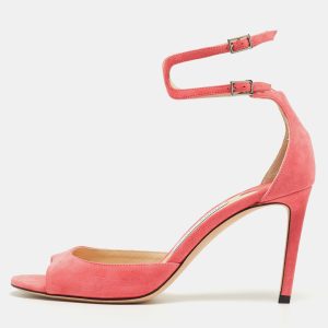 Jimmy Choo Pink Suede Lane Sandals Size 38.5, Sandals - Luxury Closet