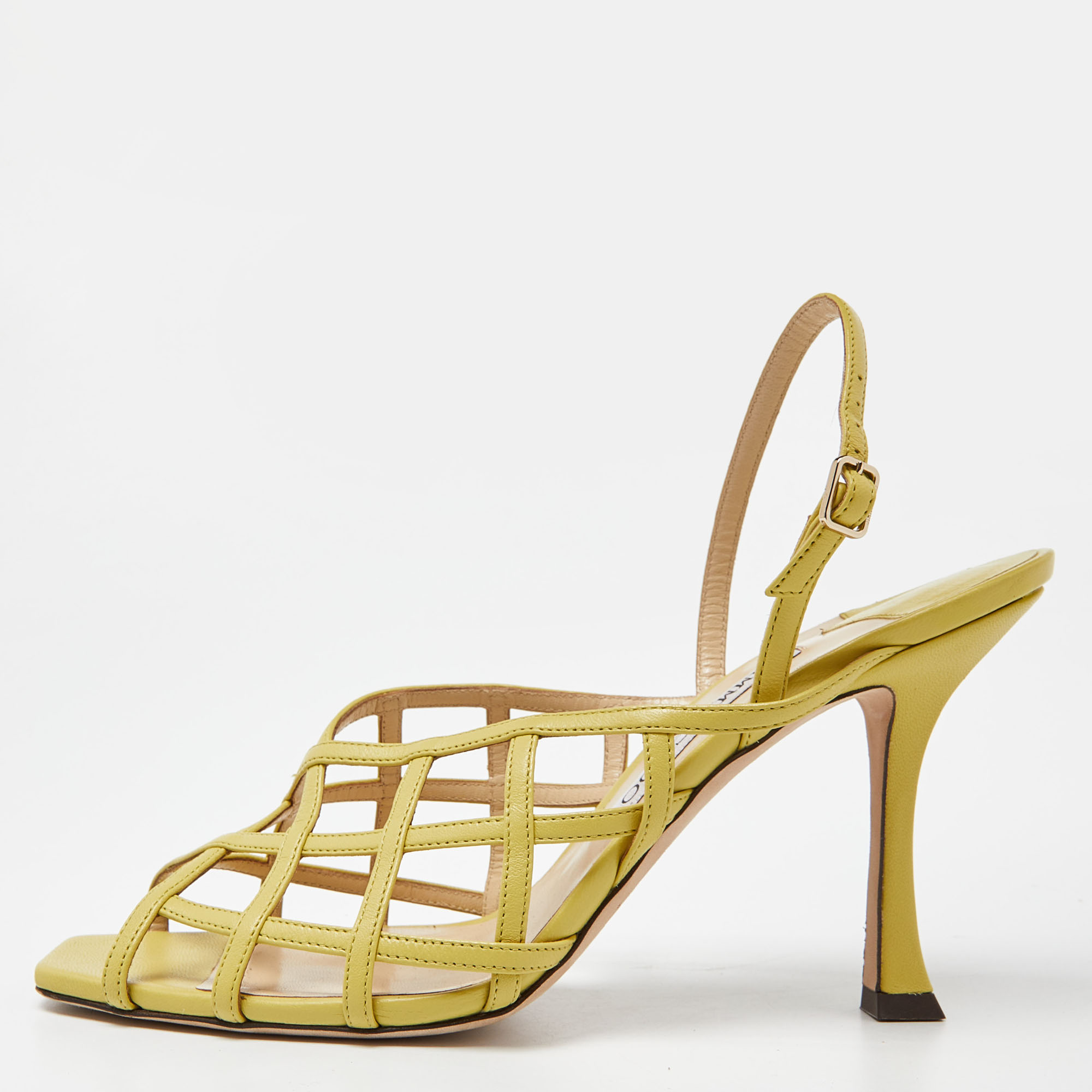 Jimmy Choo Yellow Leather Saila Slingback Sandals Size 40, Sandals - Luxury Closet