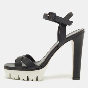 Le Silla Black Leather Ankle Strap Sandals Size 40, Sandals - Luxury Closet