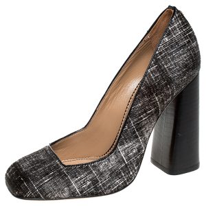 DSquared2 Black/White Pony Hair Block Heel Pumps Size 38, Pumps - Luxury Closet catalog