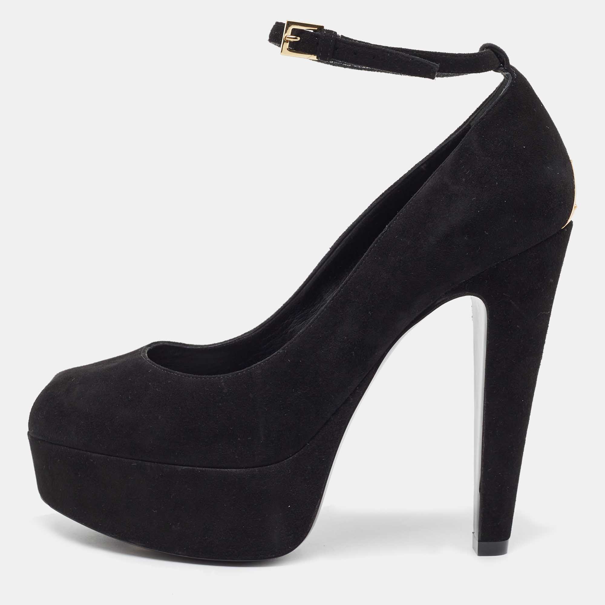 Louis Vuitton Black Suede Ankle Strap Pumps Size 37, Pumps - Luxury Closet catalog