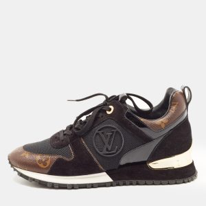 Louis Vuitton Black/Brown Mesh and Monogram Canvas Run Away Sneakers Size 38, Athletic Shoes & Sneakers - Luxury Closet