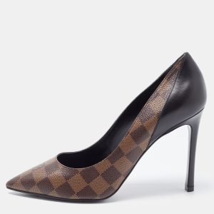 Louis Vuitton Brown Damier Ebene and Vernis Leather Cherie Pumps Size 38, Pumps - Luxury Closet catalog