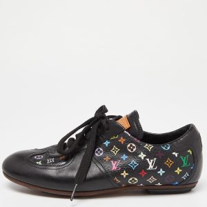 Louis Vuitton Black Leather and Monogram Canvas Low Top Sneakers Size 36, Athletic Shoes & Sneakers - Luxury Closet