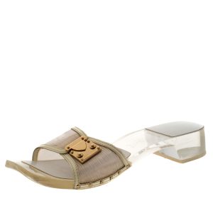 Louis Vuitton White/Transparent Acrylic and Leather Trim Buckle Sandals Size 38.5, Sandals - Luxury Closet