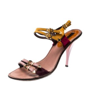 Louis Vuitton Multicolor Calf Hair Buckle Ankle Strap Sandals Size 38.5, Sandals - Luxury Closet