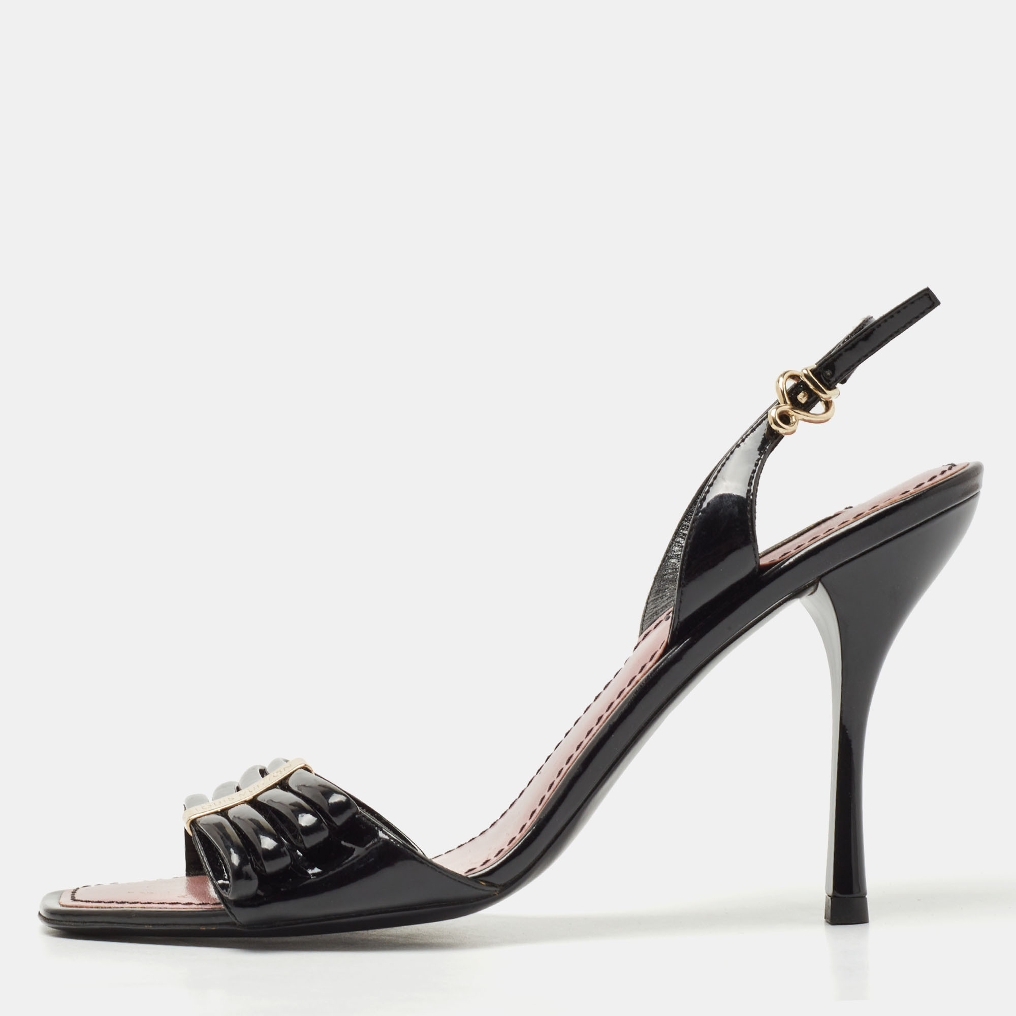 Louis Vuitton Black Patent Leather Sligback Sandals Size 38, Sandals - Luxury Closet
