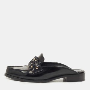 Louis Vuitton Black Leather Studded Flower Applique Mules Size 37.5, Sandals - Luxury Closet