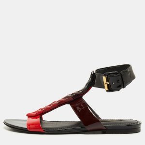 Louis Vuitton Red/Black Ombre Patent Leather Flat Sandals Size 39, Sandals - Luxury Closet