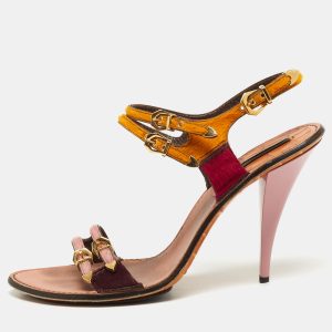 Louis Vuitton Multicolor Calf Hair Buckle Detail Strappy Sandals Size 40, Sandals - Luxury Closet