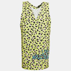 Love Moschino Yellow Animal Printed Cotton V-Neck Mini Dress S, Dresses - Luxury Closet catalog