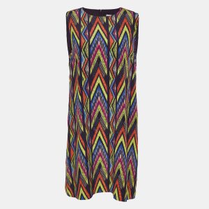 M Missoni Multicolor printed Silk Sleeveless Shift Dress L, Dresses - Luxury Closet catalog