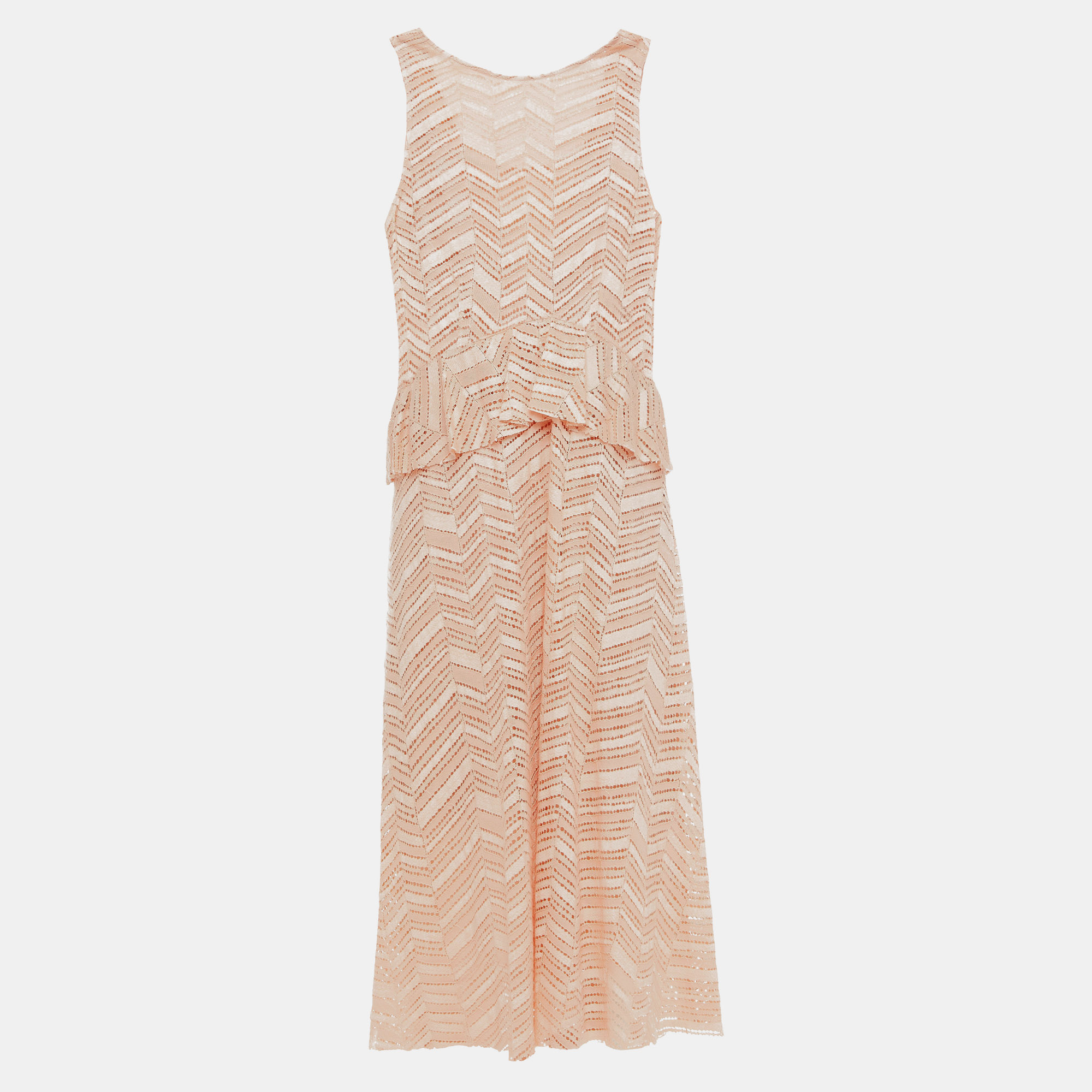 M Missoni Peach Lace Sleeveless Midi Dress S (IT 40), Dresses - Luxury Closet catalog