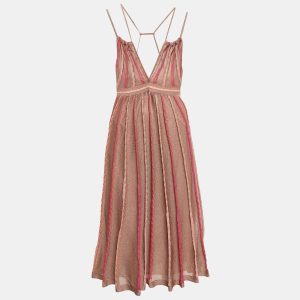 M Missoni Pink Patterned Lurex Knit Midi Dress M, Dresses - Luxury Closet catalog