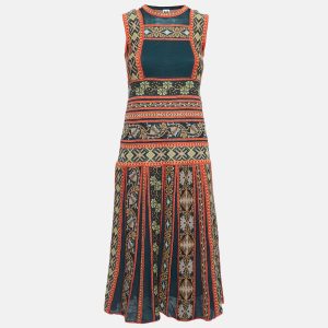 M Missoni Green/Multicolor Patterned Knit Midi Dress S, Dresses - Luxury Closet catalog