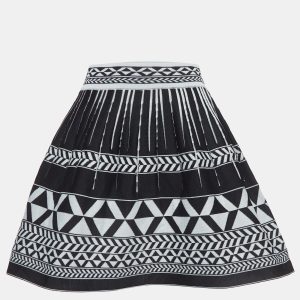 Maje Navy Blue Patterned Knit Flared Mini Skirt S, Skirts - Luxury Closet catalog