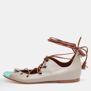 Malone Souliers Grey Leather Starppy Flat Sandals Size 36.5, Sandals - Luxury Closet