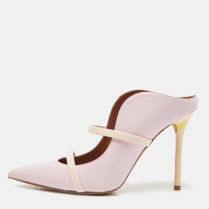 Malone Souliers Light Purple/Pink Leather and Patent Maureen Mules Size 36.5, Sandals - Luxury Closet