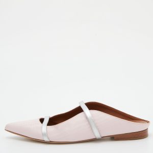 Malone Souliers Pink/Silver Canvas Maureen Flat Mules Size 35, Sandals - Luxury Closet