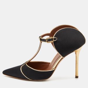 Malone Souliers Black Satin Imogen Mules Size 38.5, Sandals - Luxury Closet