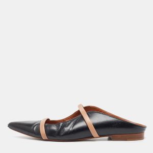 Malone Souliers Black/Beige Leather Maureen Flat Mules Size 37, Sandals - Luxury Closet