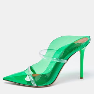 Malone Soulier x Ounass Green PVC Maureen Mules Size 38.5, Sandals - Luxury Closet