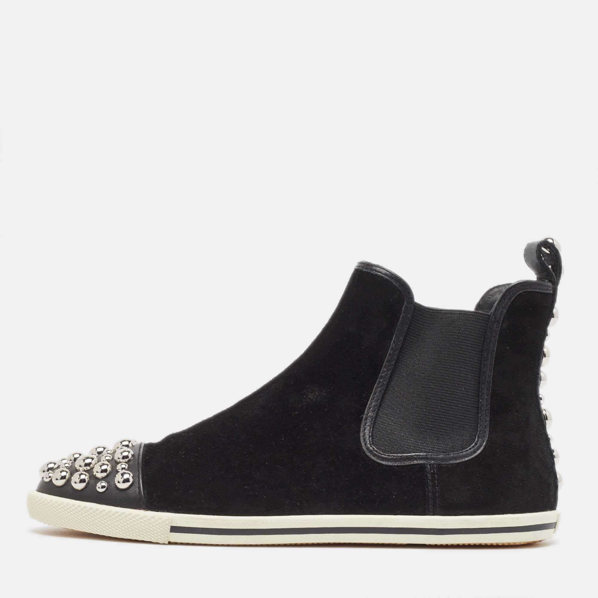 Marc by Marc Jacobs Black Suede Studded High Top Sneakers Size 37, Athletic Shoes & Sneakers - Luxury Closet